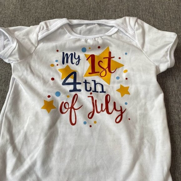 My 1st 4th of July Outfit 3PCS Tutu Skirt Set, Short Sleeve Romper w/Tulle Skirt - Picture 11 of 11